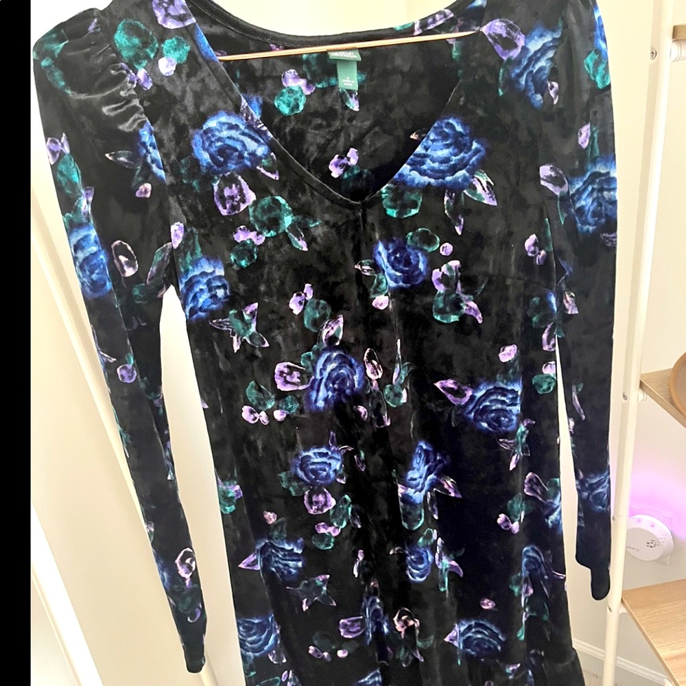 Velvet floral dress